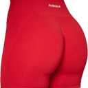 AUROLA Intensify Workout Shorts for Women Seamless Scrunch Short Gym Yoga Running Sport Active Exercise Fitness Shorts (Red, M)