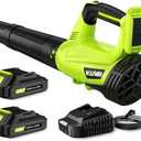 Leaf Blower, Electric Cordless Leaf Blower with 2 Batteries and Charger, 2 Speed Mode, Lightweight Cordless Blower for Blowing Leaves, Patio Cleaning, Blowers for Lawn Care and Dust