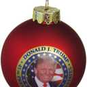 Kurt Adler C7572 President Donald Trump Glass Ball Ornament Standard