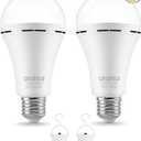 Lightning 15 Watt (100 Watt Equivalent) A19 Cool White LED Light Bulb, Medium Base 2 Pack