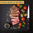 Lasnten 50 Pcs 8.67 Inches Fine Edge Steak Knife Set Stainless Steel Non Serrated Steak Knives Triple Riveted Straight Table Dinner Knives for Cutting Meat, Black