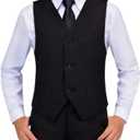 Toddler Suit for Boys 4T Formal Wear Black Dress Vest and Pants Set for Weddings Kids Outfits