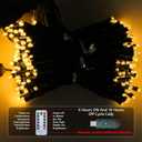 Outdoor String Lights, 6.6Ft 300LED Christmas Tree Light Warm White 5V 2A, 8 Modes Long LED Fairy Lights for Christmas Tree, Wedding, Easter, and Garden Decorations