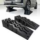 HOXWELL 6.5" Lift Height Car Ramp, Ramp with Anti-Slip Tread and Rubber Feet, Drive On Car Ramps with 16000LBS GVW, Oil Change Ramps for Cars, Black Heavy Duty Car Ramps for SUV, Truck, Set of 2