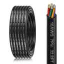 16 Gauge 7 Conductor Electrical Wire, 32.8FT 16AWG PVC Thermostat Wire, Low Voltage Landscape Wire, Flexible Cord for Extension Cable Automotive Garden Bell Speaker
