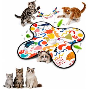 Aktor Interactive Cat Toy for Indoor Cats - Rechargeable Automatic Hide & Seek with Fluttering Butterfly, Moving Feather Wands & Realistic Prey Sounds | Motion Activated Exercise Toy for Bored Cats