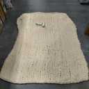 Chunky Knit Blanket - Luxury Soft Cozy 50 * 60 Throw Blanket,100% Woven Blanket Rope Knot Throw Blanket for Couch, Sofa, Home Decor, Gift - Machine Washable (Cream, 50 * 60)