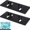 AHANDMAKER 2 PCS Metal Display Stand, Rectangular Tabletop Display Easel with Black Base Portable Stand for Book, Plaque, Photo, Platter, Collectibles Ceramic Tiles Decoration