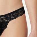 Amazon Essentials Women's Stretch Galloon Lace Thong (X-Large, Black/Washed Bronze/White)