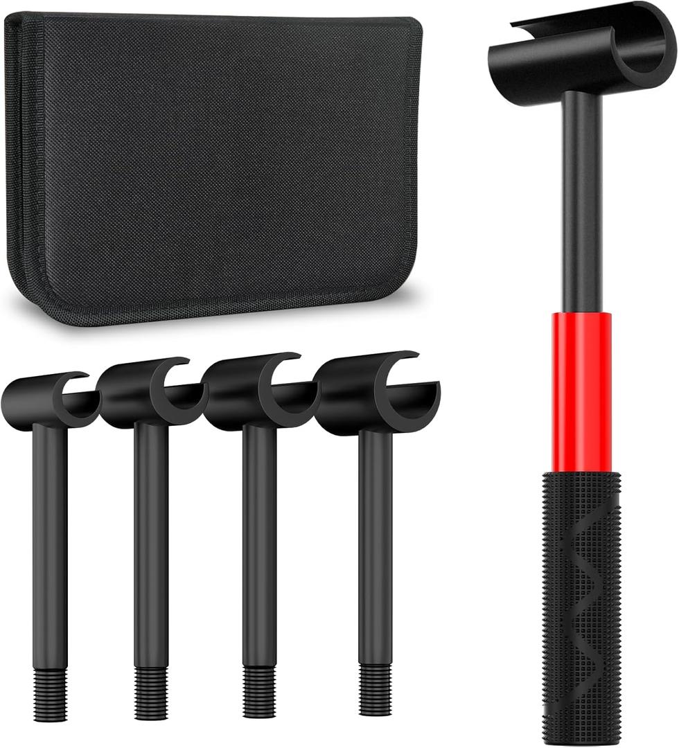 4-in-1 Door Hinge Adjustment Tool, Hinge Gap Adjusting Wrench, Door Repair Kit for Residential and Commercial, Heavy Hinges Wrench Bender Set with Rubber Grip, Cabinet Alignment Fits 14mm-25mm Hings