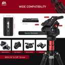 GF4 Fluid Head Tripod with Phone Mount, 78'' Professional Aluminum Heavy Duty Camera Tripod Monopod, Compact Portable Travel Tall Tripod Stand for Canon Nikon DSLR iPhone Camcorder,Max Load 26lb