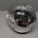 Disco Ball Helmet with Retractable Visor Silver Glitter Mirror Glass Disco Ball Hat Helmet for Women Men DJ Club Stage Bar Party Wedding, Large