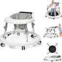 Baby Walker Foldable with 9 Adjustable Heights, Baby Walker with Wheels Portable, Infant Toddler Walker for Baby Boy Girls 6-18 Months