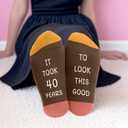 40th Birthday Gifts for Women,Mom Sister Best Friend Wife Girlfriend Grandma Birthday Gifts for Her,Novelty Socks (Brown)