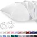 King Satin Pillowcase for Hair 2pc,Similar to Silk Pillow Cases,Easier Care Than Silk Pillowcase Gifts for Women Men,White,20x36 & Envelope Closure and 2 Satin Scrunchies