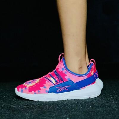 Reebok Loop Kids Slip On Youth Size 1 Girls Sneakers White Pink School Shoe