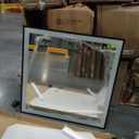 LOAAO 32"X32" LED Bathroom Mirror Black Framed, Anti-Fog, Dimmable, Lighted Bathroom Vanity Mirror for Wall, Memory Function, Tempered Glass