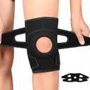 Plus Size Knee Brace for Women - Black Knee Pad for Working Out Running, Non-Slip, Dual Sides Stabilizers, Patella Gel Pads, Provide Support & Compression to Arthritic, Painful Knee, Meniscus Tear, ACL (XL)