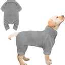Fuzzy Pajamas Turtleneck Dog Clothes Warm Soft Cozy Lightweight Dog Pjs Sweaters for Small Dogs (Grey-XS)