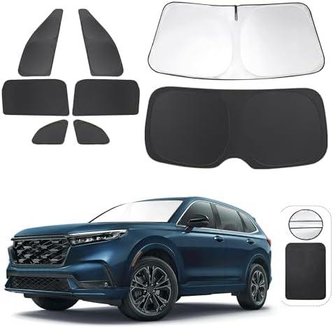 TINGLU Window Shades for Honda CR-V 2023-2026 Accessorie Car Side Full Windows Rear Triangular Windshield Sun Shade Sun UV Rays & Privacy Protection for Camping,Napping,and Relaxing 8PCS(Missing one front window piece/Used)