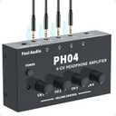 Fosi Audio PH04 4 Channel Headphone Amplifier Stereo Audio Amp with 12V 1A Power Adapter Ultra-Compact Portable Headphone Splitter for Studio and Stage