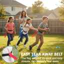 Flag Football Belts, Adjustable Flag Football Sets for 8 Players with 24 Flags, 8 Training Cones, Size 3 Ball, Pump and Bag, Youth Adults Outdoor Flag Football Game