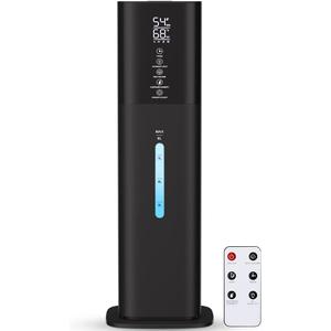 Humidifiers Large Room Bedroom with 7 Colors Light, 2.1Gal(8L) 3 Speed Quiet Ultrasonic Cool Mist Humidifier with 360 Nozzle, Humidity Setting, Timer, Aroma Box for Home Plant Baby Yoga Sleep (Black)