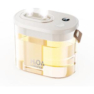 DIGIX Rechargeable Portable Humidifier-Smart Display,Night Light,Easy Clean,1.4L Small Humidifiers for Bedroom Baby, Personal Mini Humidifier for Travel Home Plants,3 Mist Modes, Auto Shut-Off (White)