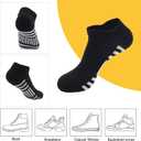 6-Pack Men'S Padded Ankle Socks size 8-11 - Low-Top Athletic Socks, Functional Comfort, Sweat-Wicking With Cushion (9-12, 6 Pairs Black/White/Grey)