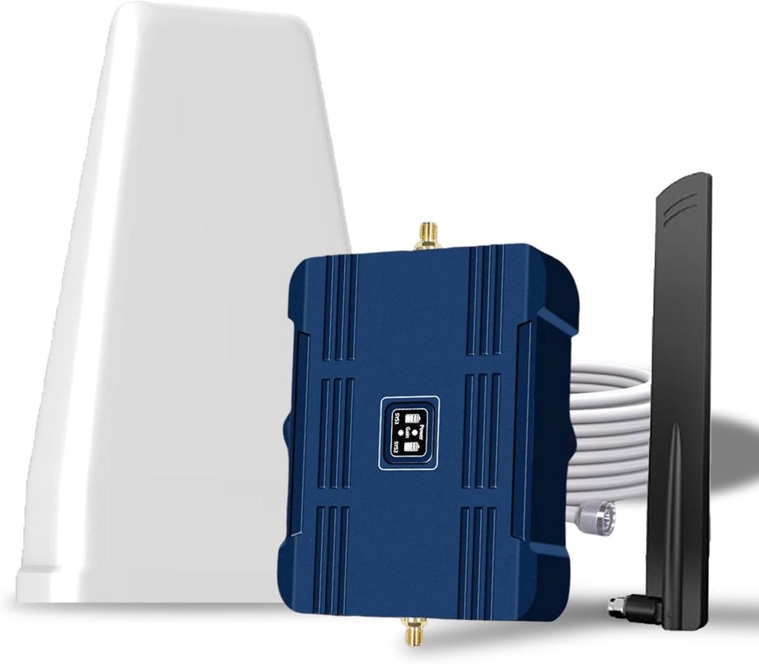 Cell Phone Booster for Home,Up to 6500 sq ft,Cell Phone Signal Booster for Band 66/25/2/4/5/12/13/17,Boost 5G 4G Data for U.S. Carriers (Light Blue)