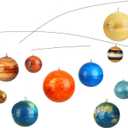 Hollowfly 3D Solar System Mobile Hanging Planets Solar System Decor Educational Planets Model Large Space Nursery Decor for Boys Girl Space Themed Gift