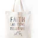 Christian Tote Bag, Bible Bag, Bible Tote Bag, Bible Bags for Women, Baptism Gifts for Girl, Church Bag (Faith Can Move)