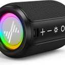 LENRUE Portable Bluetooth Speakers, Wireless Speakers with TWS, IPX5 Waterproof, Colorful Lights, Support Type C and TF Card, Portable for Shower, Travel, Party