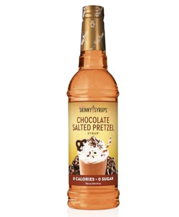 Jordan's Skinny Mixes Syrups Sugar Free Coffee Syrup, Chocolate Covered Pretzel Syrup Flavor, Zero Calorie Flavoring for Latte, Protein Shake, Cocktail & More, Gluten Free, Keto Friendly, 25.4 Fl Oz, Pack Of 9