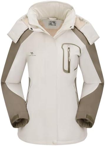 CAMEL CROWN Women's Ski Jacket Winter Snow Coat Warm Fleece Mountain Waterproof Female Jacket Snowboarding jackets Size Medium
