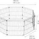 IRIS USA 24" 8-Panel Metal Pet Dog Puppy Playpen, Indoor/Outdoor Dog Fence, 58 x 58 x 24, Foldable, Customizable, Black