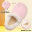 L-RUN Toddler Slippers Boys Girls Winter Warm Shoes Soft-Soled Plush-Lined Slip-on Kids Winter Footwear Wide House Shoes (Pink)