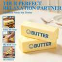 2 PCS Slow Rising Butter Squishy Toys, Soft Squeeze Stress Relief for Office and Home, Sensory Fidget for Anxiety Relief and Focus, Butter Color