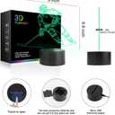 Hockey Player 3D Lamp Night Lights for Kids 7 LED Color Changing Touch Table Desk Lamps Lighting Cool Toys Gifts Birthday Xmas Decoration for Sports Hockey Fan