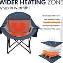 Heated Oversized Camping Chair - Heavy Duty Padded Comfy Warm Outdoor Chair