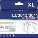 LC3013 XL Ink Cartridges Compatible with Brother LC3011 LC3013  High Yield Replacement for MFC-J497DW, J491DW, J690DW, J895DW Printers  4 Pack (Black, Cyan, Magenta, Yellow)