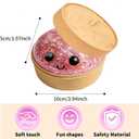 Dumpling Squishies, Glitter Dumpling, Glitter Dumplings Squishy with Box, Dumplings Sensory Squeeze Toy for Stress Relief Stretchy Desk Toys (Pink-1)