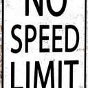 Crazysign Boys Gifts Retro Tin Sign No Speed Limit Sign for Boys Room Man Cave Garage Bedroom Vintage Style Wall Art Decor 8 x 12 Inch (3096)