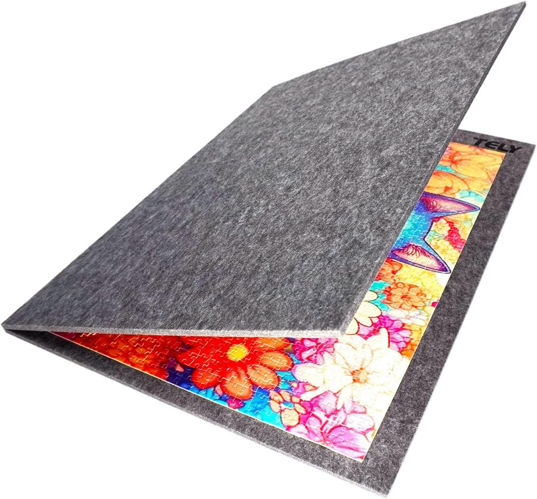 TELY Foldaway Puzzle Board Felt Mat for up to 2000 Pieces of Jigsaw Puzzle, Foldable for Easy Storage Puzzles, Portable Puzzle Pad(Extra Large)