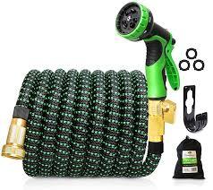 50 ft Expandable Garden Hose -2026 Newly Upgraded Expanding Garden Hoses with 10 Function Spray Nozzle, Extra Strength Fabric, Leak-Proof, Lightweight, Kink-Free Flexible Retractable Hose(Green Black)
