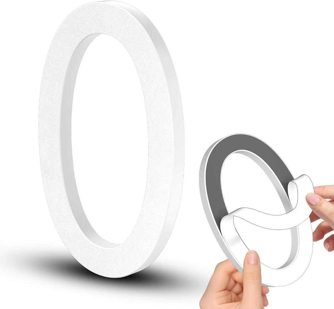 6 Inch Self-adhesive House Numbers, Modern Floating Address Numbers, Adhesive house numbers outside - Easy to Install, Weatherproof No Rust White Door Number for House Office Hotel Apartments (0)