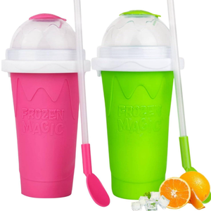 Slushy cup Slushie Maker Cup,Frozen Magic Slushy Cup - Create Delicious Slushies Anywhere with This Fun and Cool Slushie Maker Cup! ((Green,Blue), large)