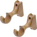 T Tulead Curtain Rod Bracket Wooden Rod Brackets Drapery Curtain Single Bracket Inner Dia: 29mm/1.14", Pack of 2 (Wood Color)