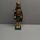 Kathfly Irish Nutcracker Wooden Ornaments 15 Inch Green Irish Nutcracker Soldier Christmas Themed Holiday Nut Cracker Figure Puppet Decoration for Shelves Tables Home Decor Xmas Party Supplies