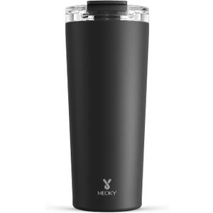 Meoky 24 oz Travel Coffee Mug with Leak-proof Lid, Stainless Steel Insulated Coffee Tumbler, Keeps Hot for 8 Hours or Cold for 24 Hours, Fits in Car Cup Holder (Night)